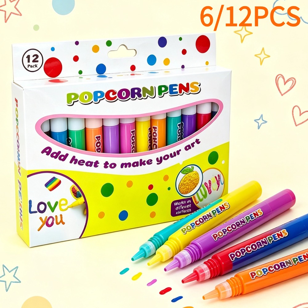 Illustration Marker Set - Magical Puffy Popcorn Pens Set 3D