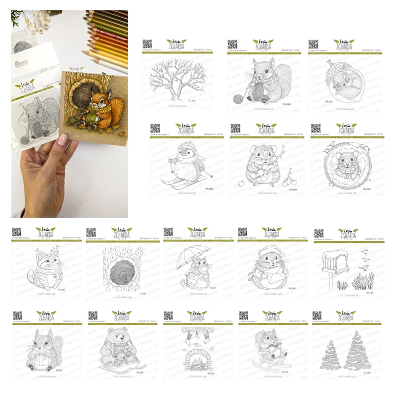 Rubber Stamp Blank - Penguin Mailbox Hollowed Reindeer Christmas Cat
