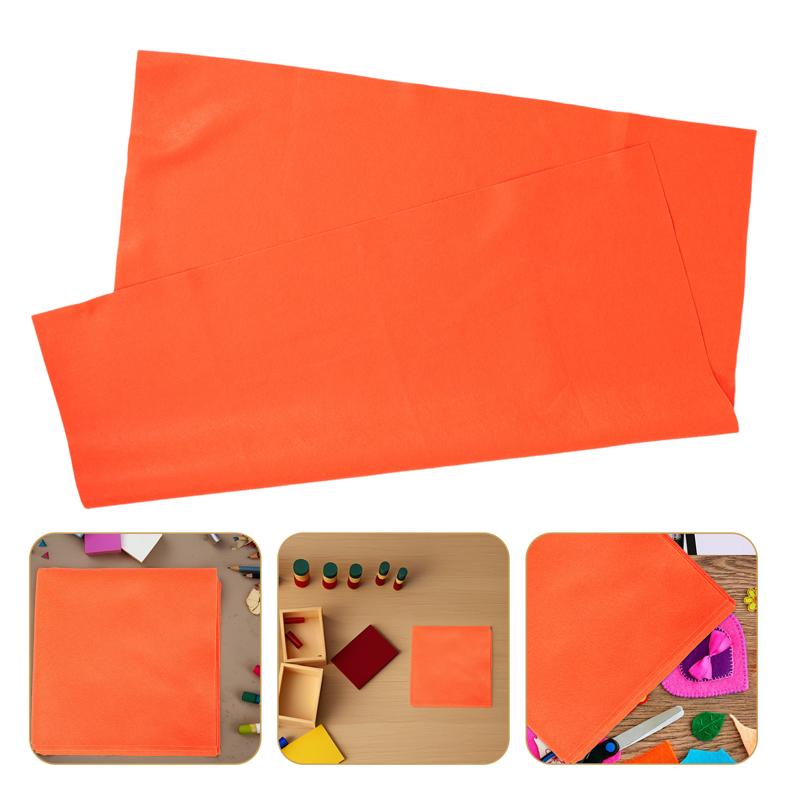 Art Craft Class - Orange Felt Fabric Sheets Soft Flexible