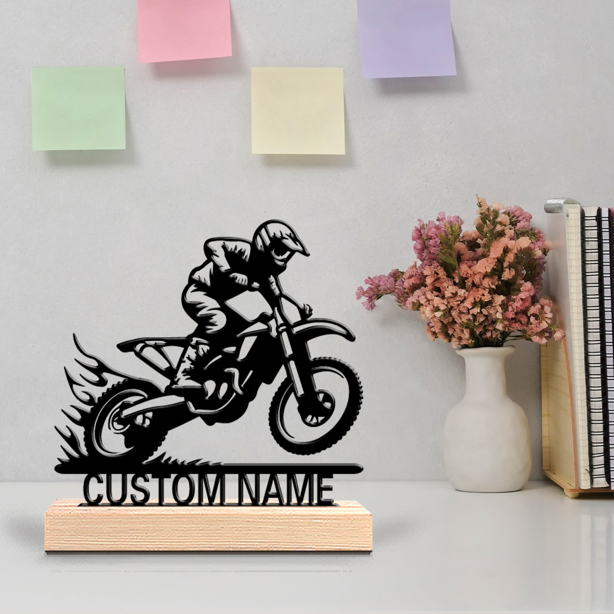 Art Y Craft - 1pc Simple Motorcyclist Custom Name Tin