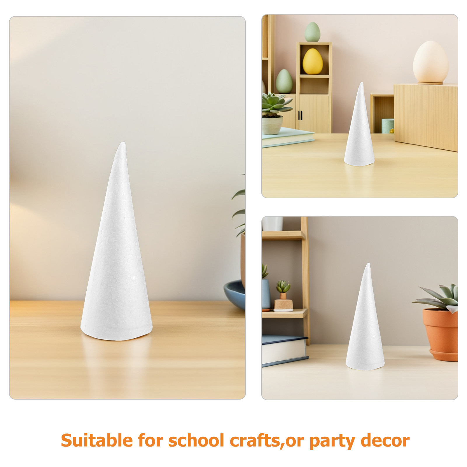 12Pcs Foam Cones White Polysty - Art And Craft Xmas Tree recension och pris