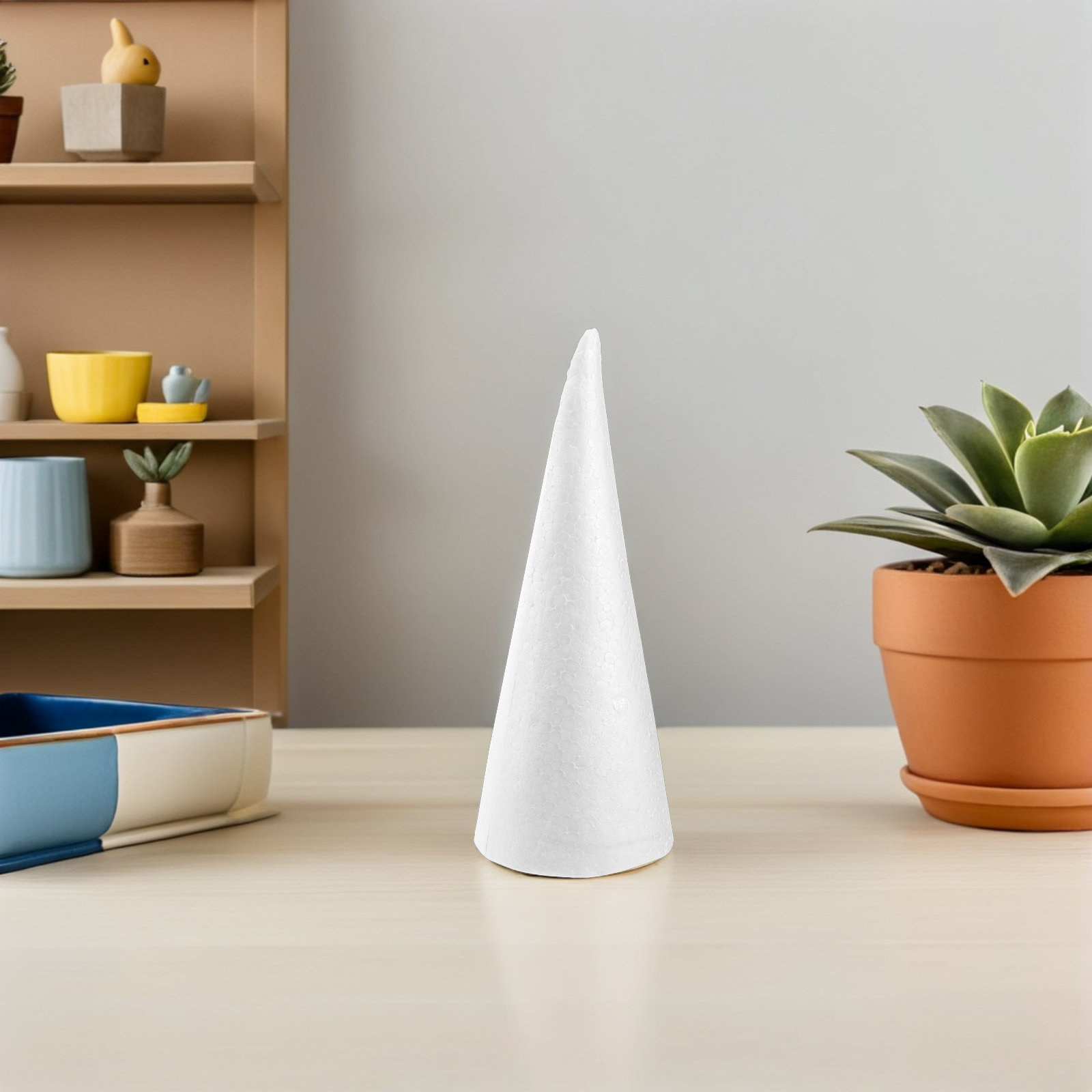 12Pcs Foam Cones White Polysty - Art And Craft Xmas Tree recension och pris