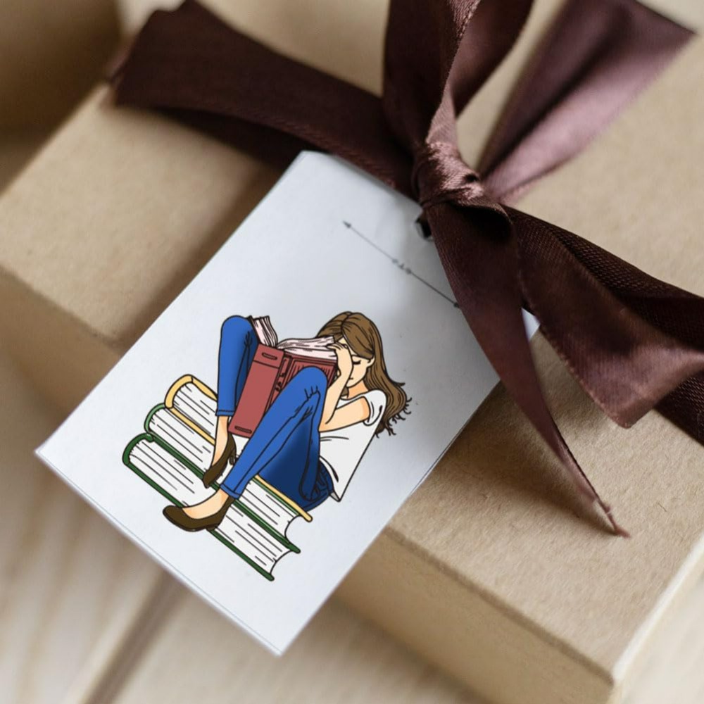 Lady and Books Clear Stamps Bo - Rubber Stamp Blank recension och pris