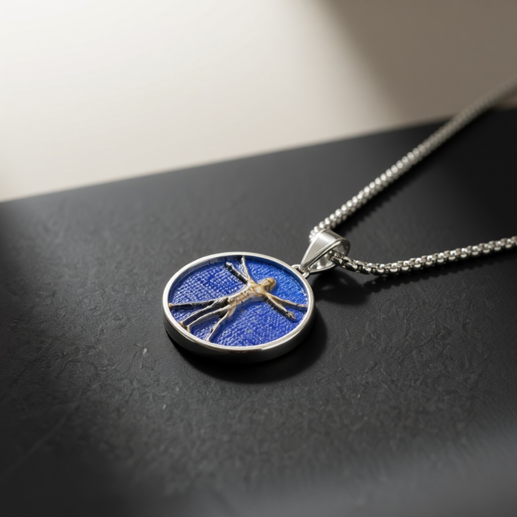 Classic Vitruvian Man Medallio - Art Craft Meaning recension och pris