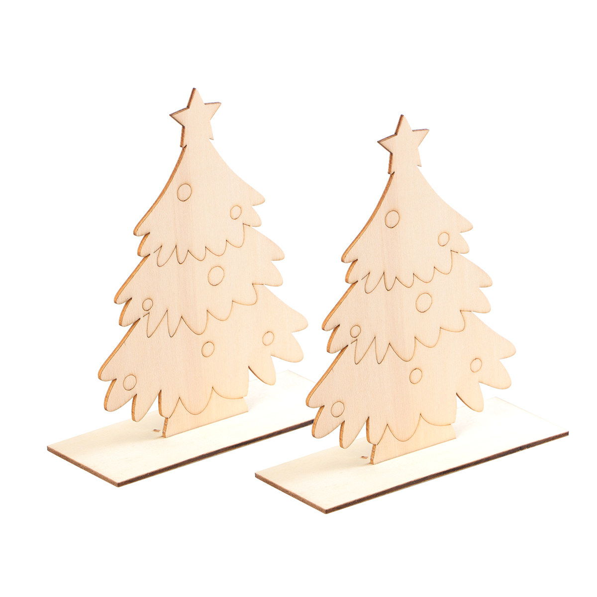 2Pcs Wooden Christmas Ornament - Art And Craft Xmas Tree recension och pris