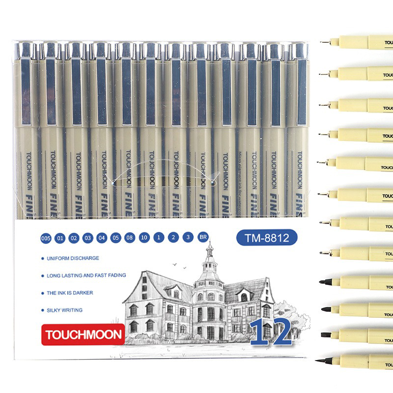 12 Tip Pigment Liner Micron In - Illustration Marker Set recension och pris