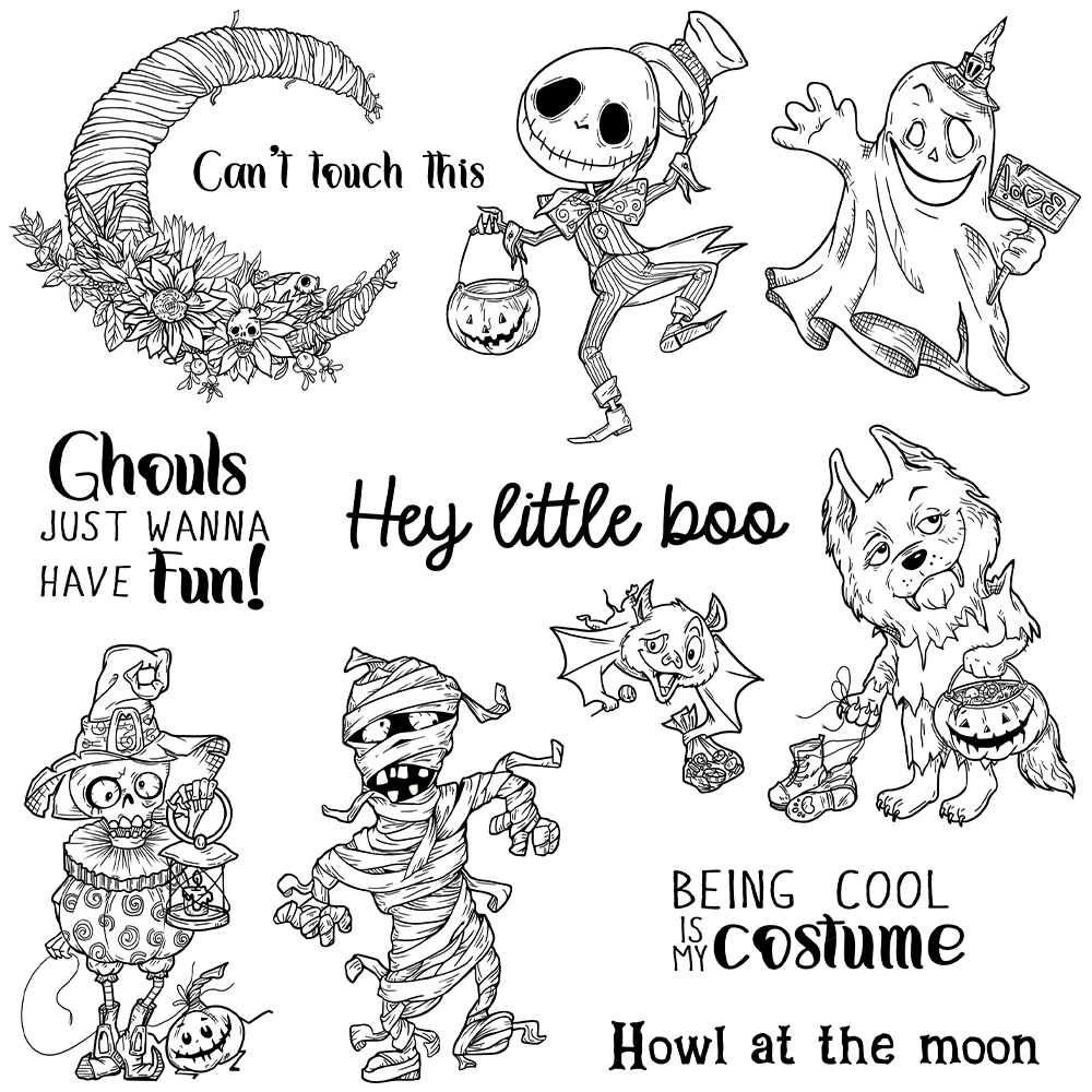 Mangocraft Cute Halloween Ghos - Rubber Stamp Blank recension och pris