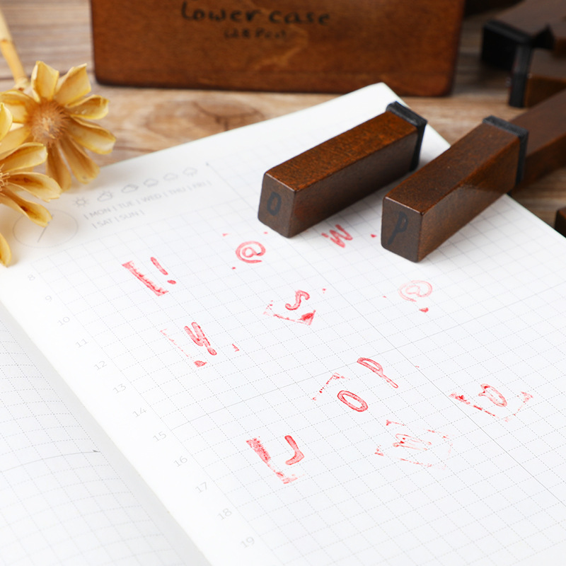 28Pcs/Box Alphabet Stamps Vint - Rubber Stamp Blank recension och pris