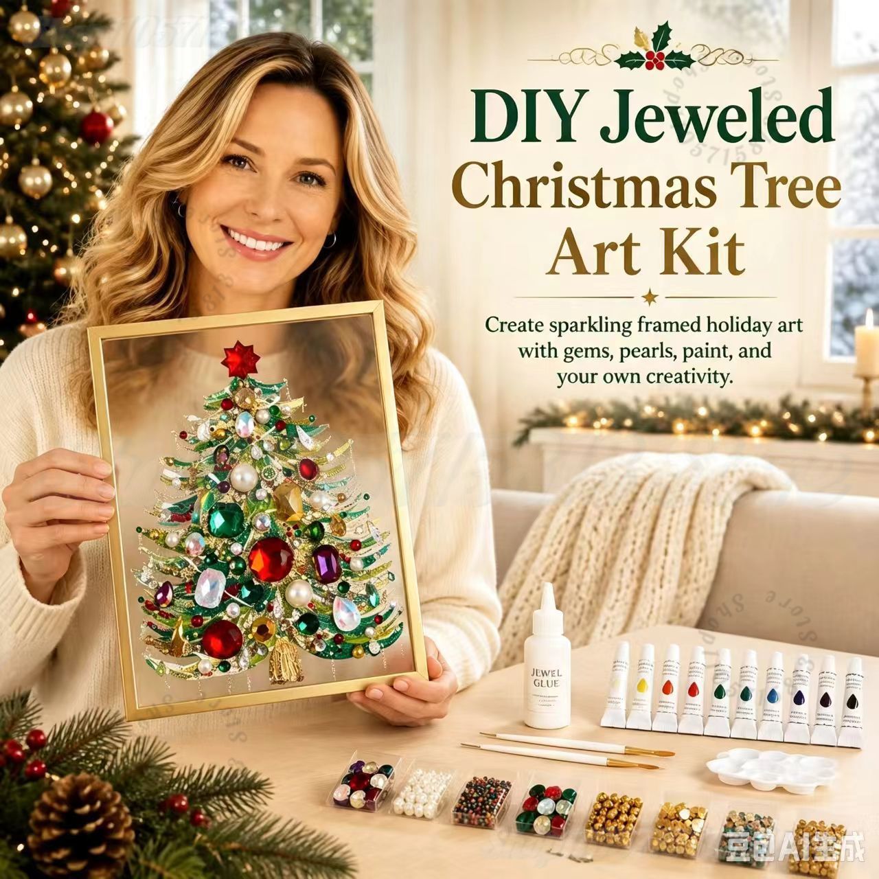 DIY Jeweled Christmas Tree Art - Art And Craft Xmas Tree recension och pris