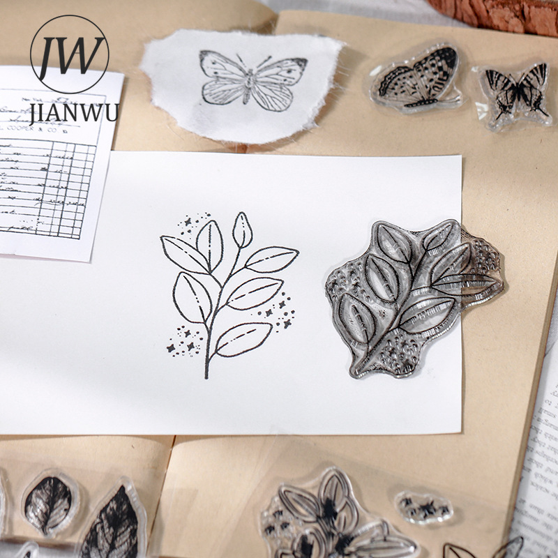 JIANWU Minimalist Black White  - Rubber Stamp Blank recension och pris