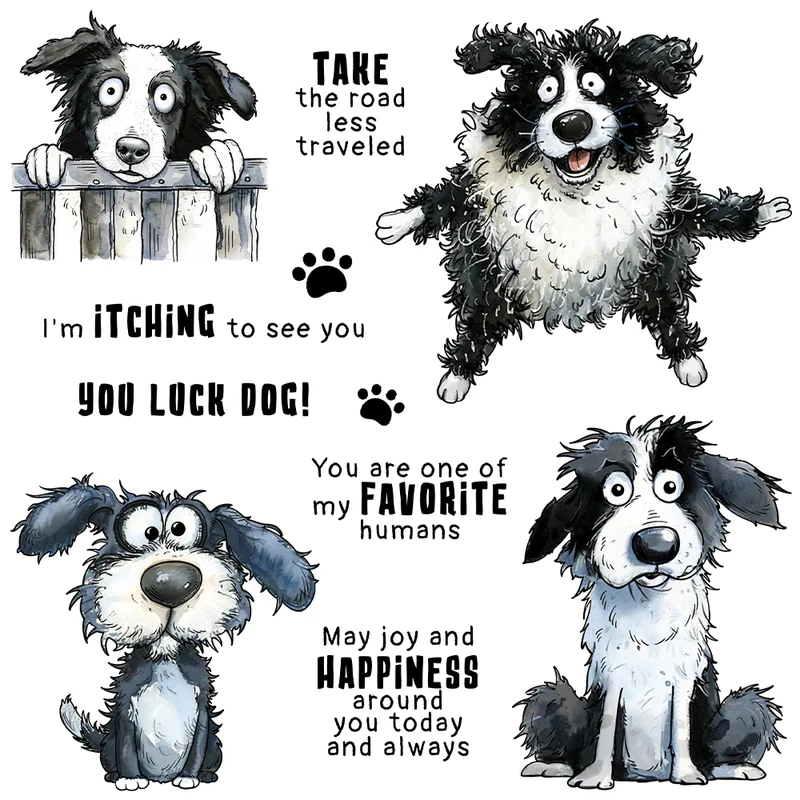 Paws And Funny Pet Dogs Cuttin - Rubber Stamp Blank recension och pris