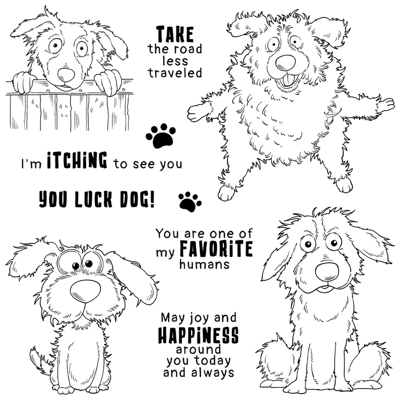 Paws And Funny Pet Dogs Cuttin - Rubber Stamp Blank recension och pris
