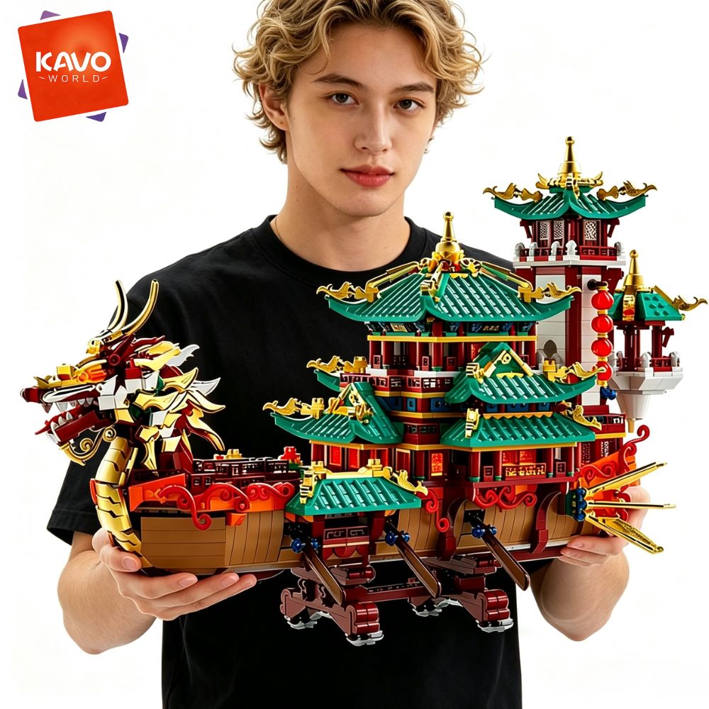 KAVOWORLD 2453pcs Dragon Boat  - Art Craft Meaning recension och pris