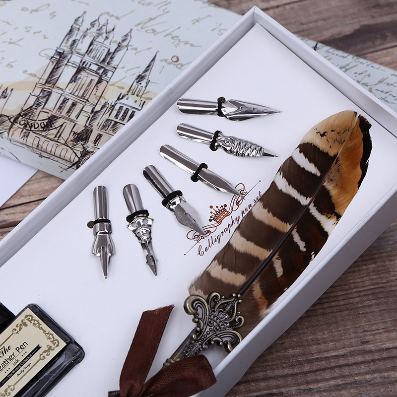 Retro Feather Dip Pen Writing  - Art Craft Stationery recension och pris