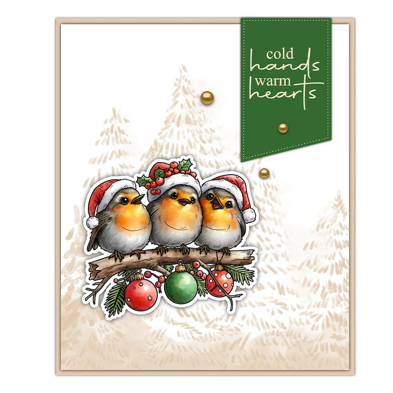 Cute Christmas Fatty Birds Cut - Rubber Stamp Blank recension och pris