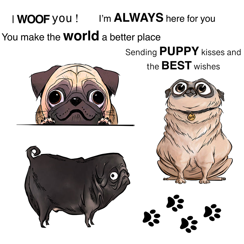 MangoCraft Cute Cartoon Pet Do - Rubber Stamp Blank recension och pris