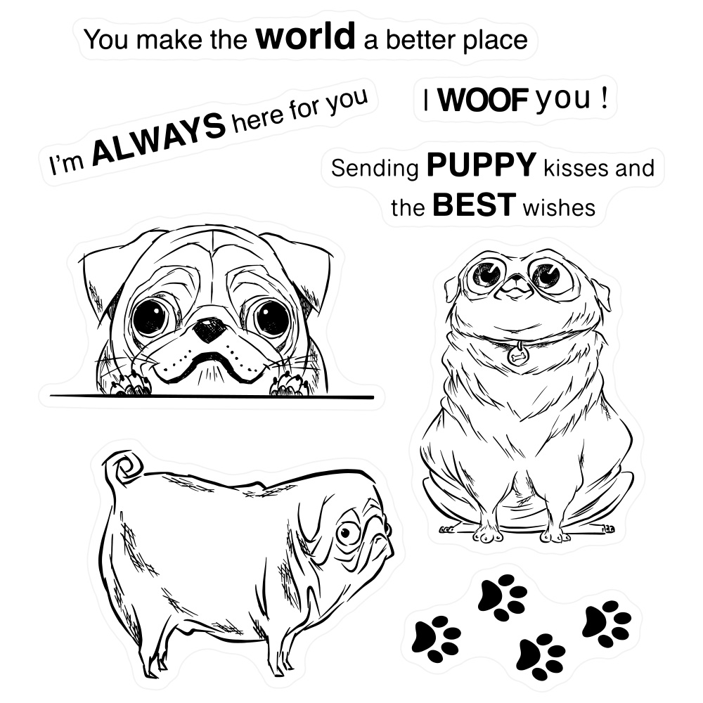 MangoCraft Cute Cartoon Pet Do - Rubber Stamp Blank recension och pris
