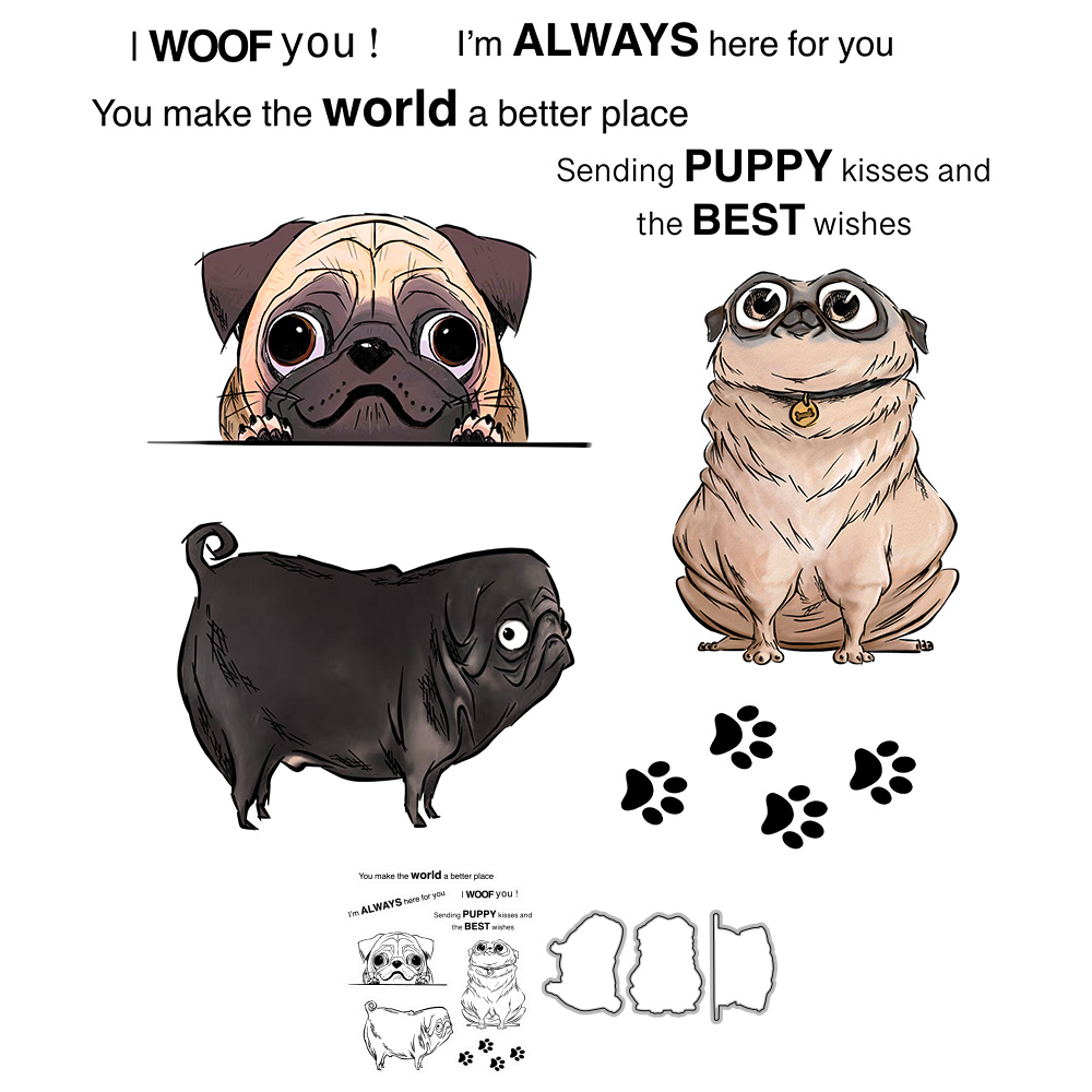 MangoCraft Cute Cartoon Pet Do - Rubber Stamp Blank recension och pris