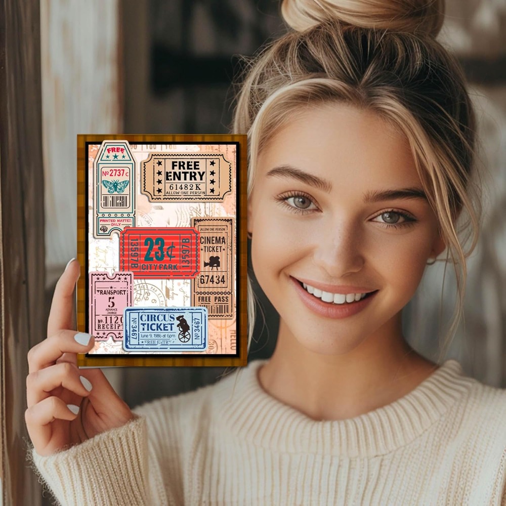 Vintage Ticket Clear Stamp for - Rubber Stamp Blank recension och pris